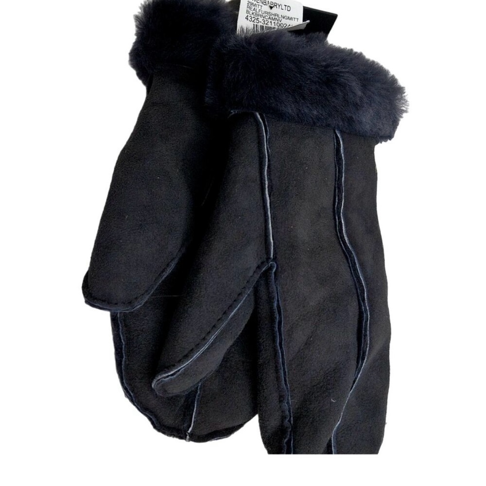 Owen Barry Womens Gray Dyed Shearling Fur Lined Split Mittens New